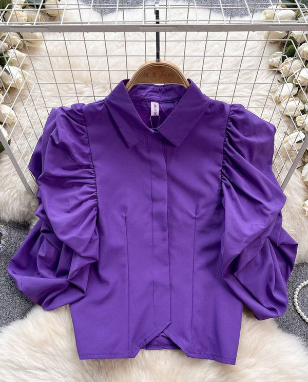 Extra puff casual shirt light purple