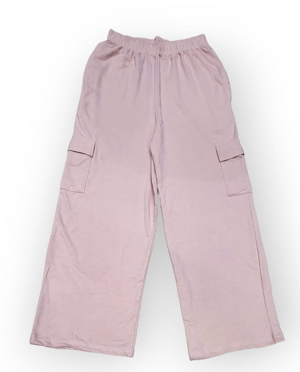 Side pocker straight pant light pink