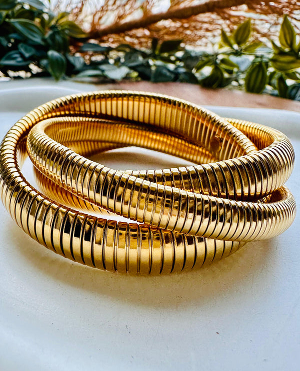 18K Gold Plated Daily wear entangled VIPER bracelet