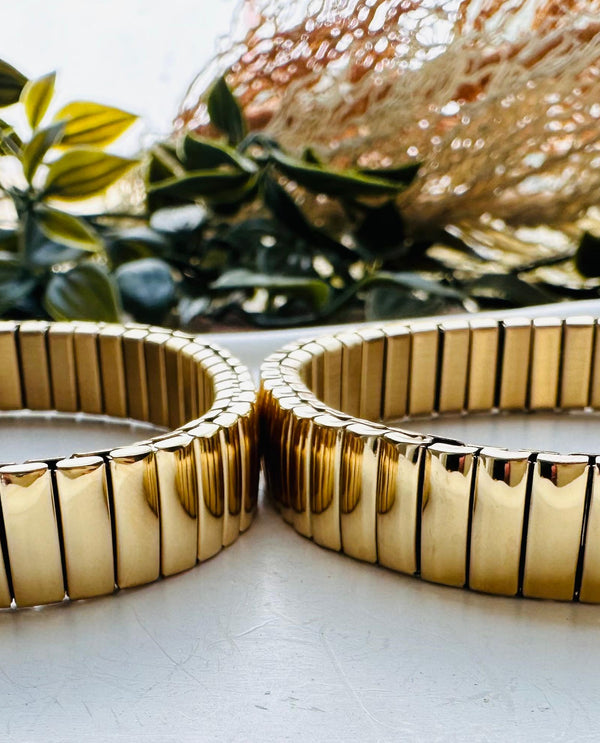 18K Gold Plated Tissot inspired strech bracelet