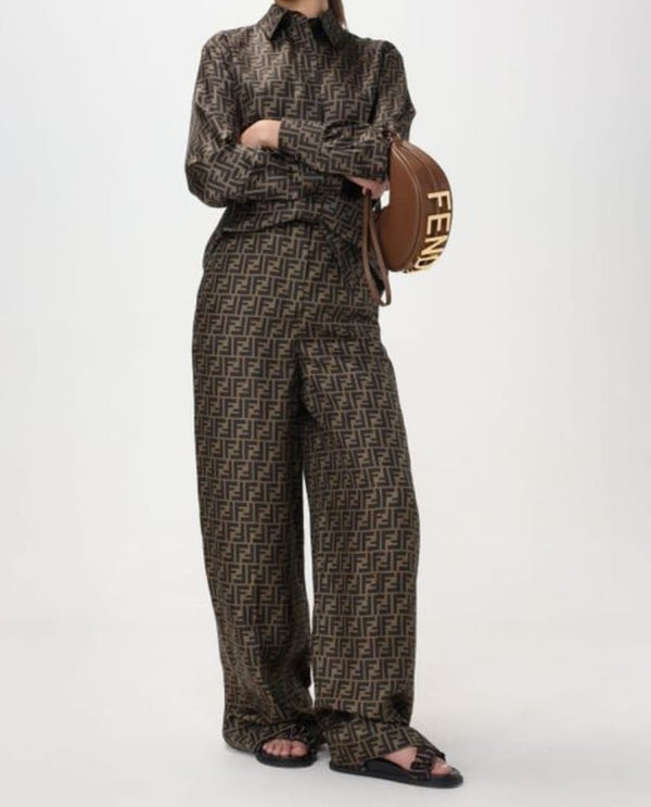 Fendi print oversized shirt and loose pant