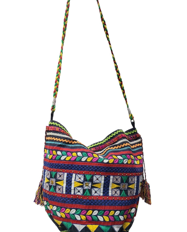 Hand work multi colour kutch shoulder bag