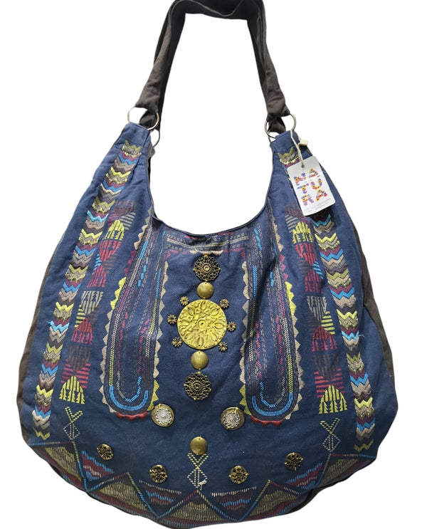 Coun and Embroidered detailing handbag