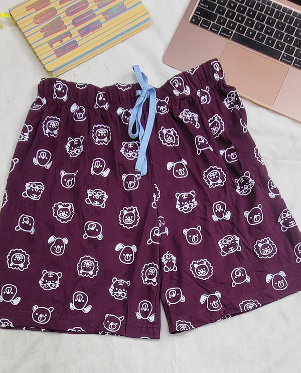 Night wear pj shorts maroon pumba simba