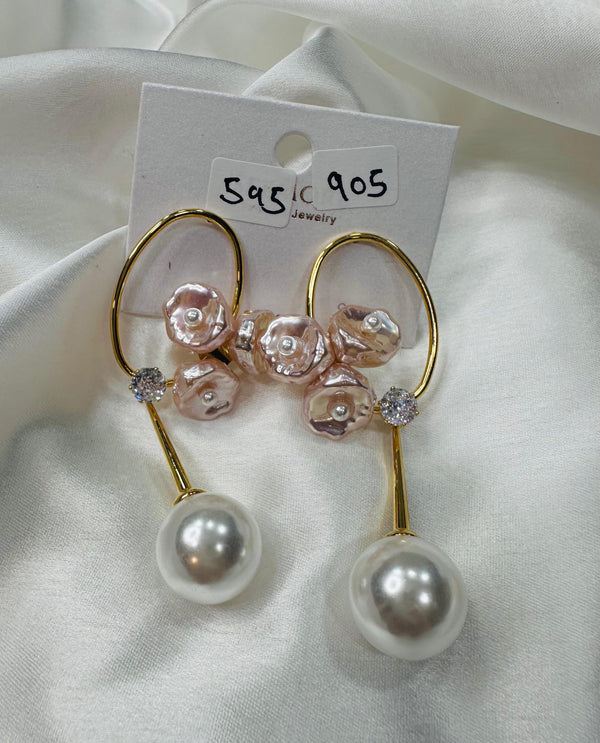 18K gold plated Korean pearl IU earrings