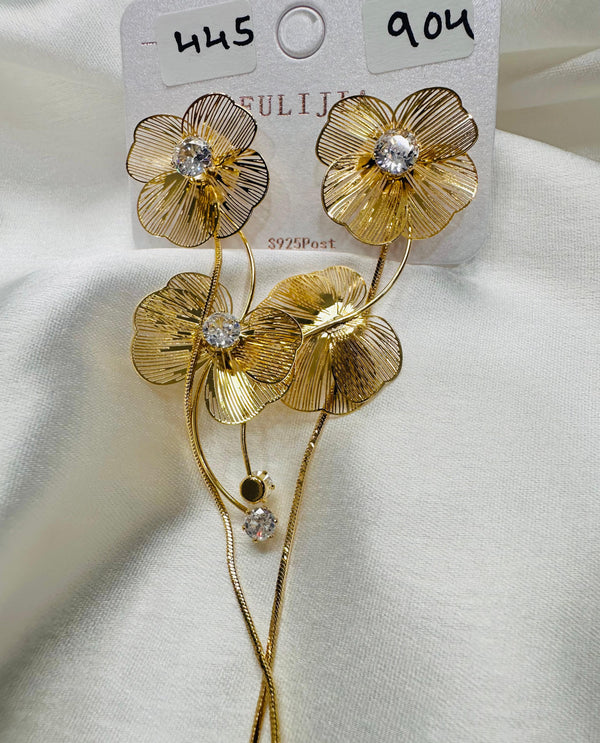 18K gold plated floral 06 earrings