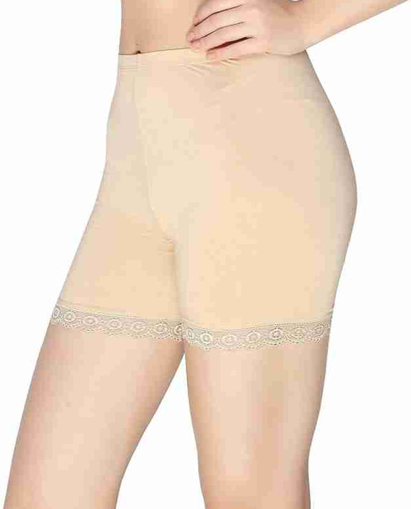 Lace detail viscose cycling shorts skin