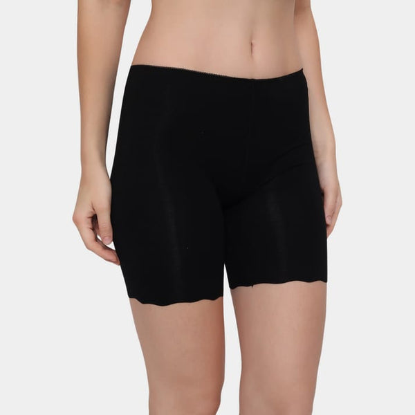 Seamless wave detail cycling shorts black