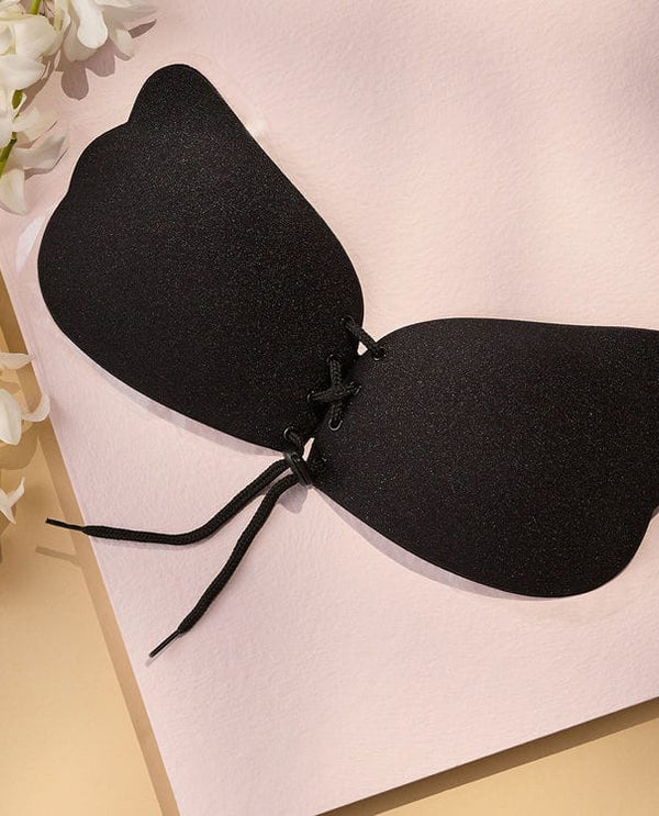 Butterfly silicon adhesive backless bra black