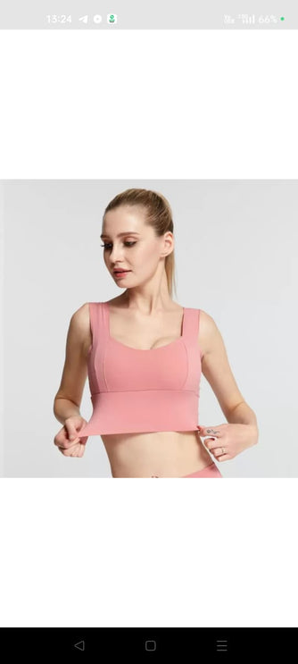 Stretchable seamless broad belt sports wear peach