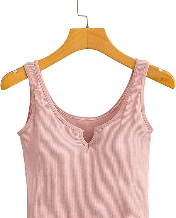 Seamless rib padded tank peach