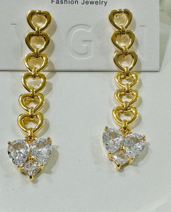 Heart cubic Zirconia earrings