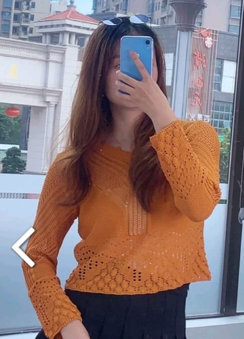 Zara knitted cropp orange