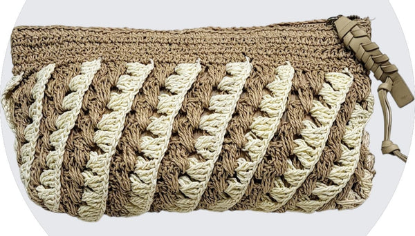 Cotton crochet viving zipper pouch
