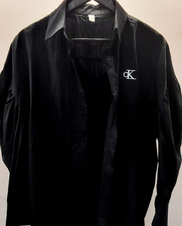 Ck logo oversized shirt with cami black