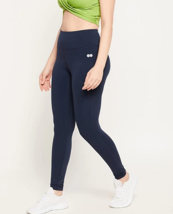 High waist dry-fit active ankle length tights navy S