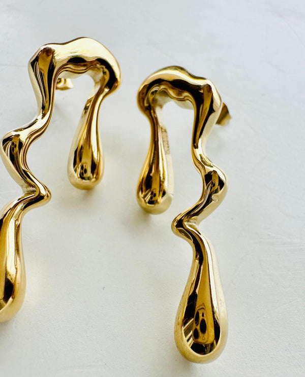 18K Gold plated meLting danglers