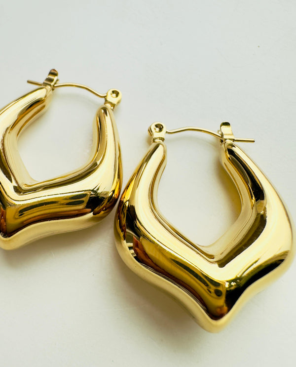 18K Gold Plated Daily wear Mona hoops