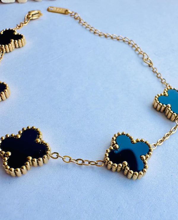 18k Gold plated LV inspired clover bracelet