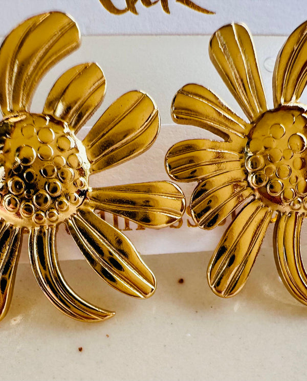 18K Gold plated Sunflower earings