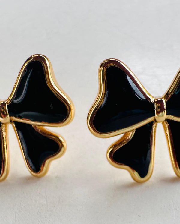 Bow earrings Black